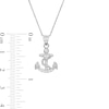 Thumbnail Image 1 of Cubic Zirconia Anchor with Rope Pendant in Sterling Silver