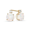 Thumbnail Image 0 of 6mm Simulated Opal and Lab-Created White Sapphire Stud Earrings in 10K Gold