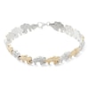 Thumbnail Image 1 of Alternating Crystal Elephant Stampato Bracelet in 10K Gold Bonded Sterling Silver - 7.25&quot;