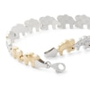 Thumbnail Image 2 of Alternating Crystal Elephant Stampato Bracelet in 10K Gold Bonded Sterling Silver - 7.25&quot;