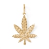 Thumbnail Image 1 of Large Diamond-Cut Cannabis Leaf Necklace Charm in 10K Solid Gold