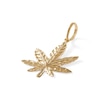 Thumbnail Image 2 of Large Diamond-Cut Cannabis Leaf Necklace Charm in 10K Solid Gold