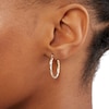 Thumbnail Image 2 of 25mm Diamond-Cut Hoop Earrings in 10K Stamp Hollow Tri-Tone Gold