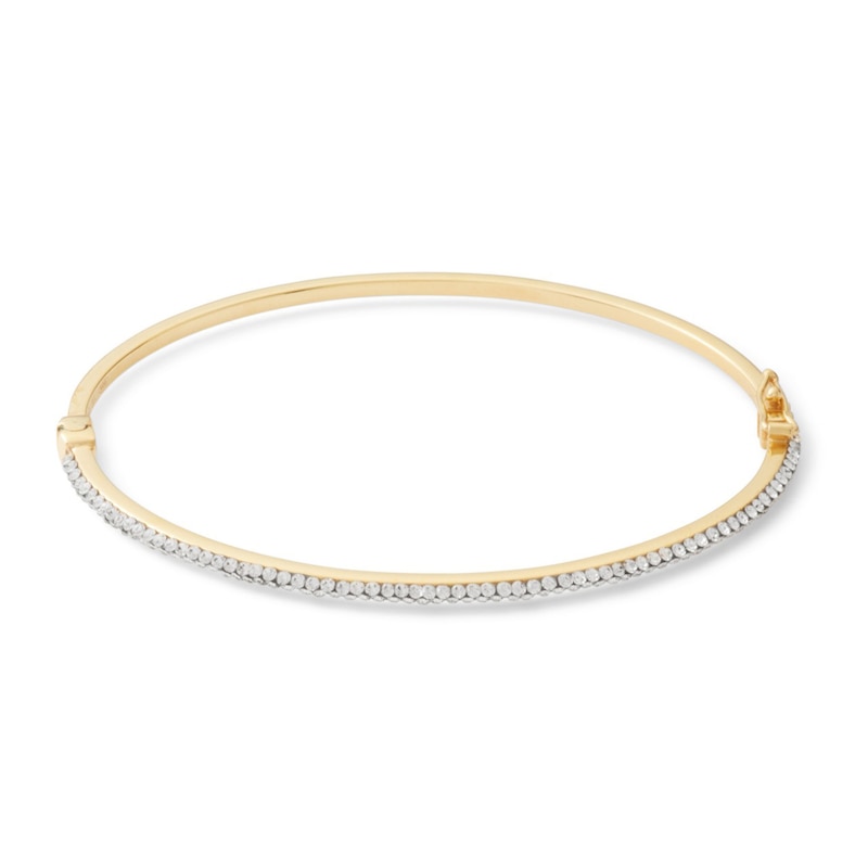 Made in Italy Crystal Bangle in 10K Gold Bonded Sterling Silver | Banter