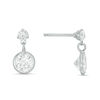 Thumbnail Image 1 of Child's Cubic Zirconia Duo Dangle Drop Earrings in Sterling Silver