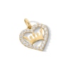 Thumbnail Image 1 of Cubic Zirconia Heart with Crown Pendant Charm in 10K Solid Gold