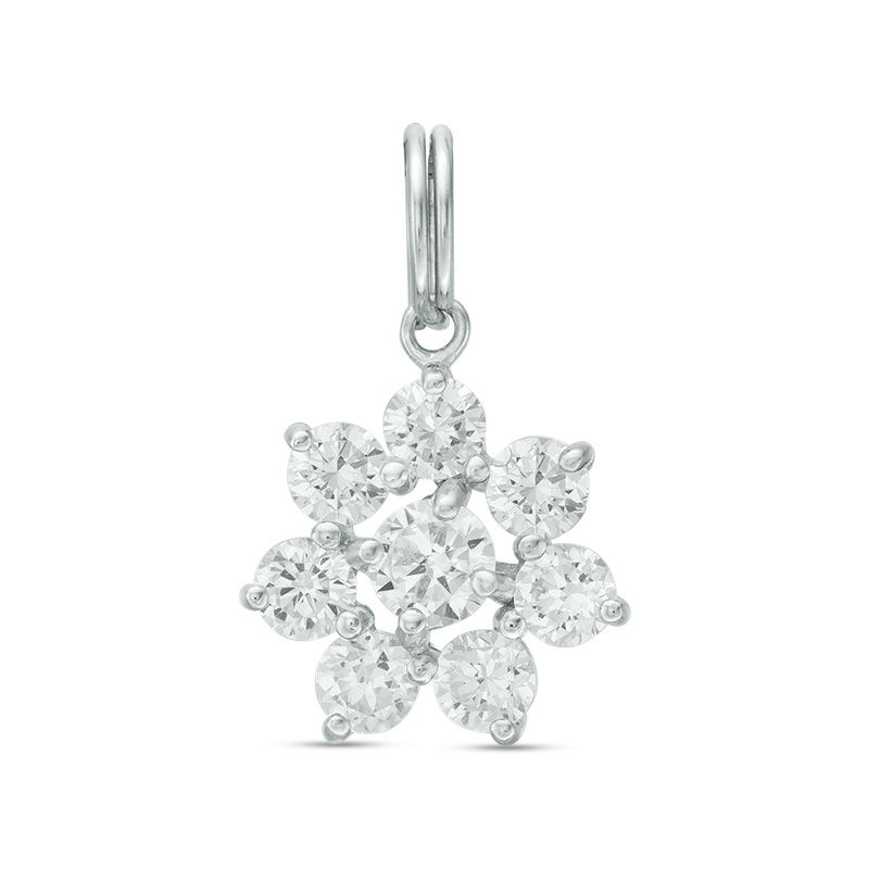 Main Image 1 of Cubic Zirconia Flower Cluster Charm in Sterling Silver