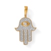 Thumbnail Image 1 of 1/10 CT. T.W. Diamond Hamsa Necklace Charm in Sterling Silver with 14K Gold Plate