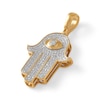 Thumbnail Image 2 of 1/10 CT. T.W. Diamond Hamsa Necklace Charm in Sterling Silver with 14K Gold Plate