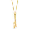 Thumbnail Image 2 of 016 Gauge Rope Chain with Bead and Tassel Lariat-Style Bolo Necklace in 10K Gold Bonded Sterling Silver - 30&quot;