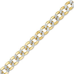 220 Gauge Curb Chain Bracelet in 10K Two-Tone Gold Bonded Sterling Silver - 8.5&quot;