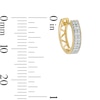 Thumbnail Image 5 of 1/10 CT. T.W. Diamond Double Row Hoop Earrings in 10K Gold