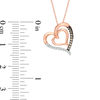 Thumbnail Image 2 of 1/10 CT. T.W. Champagne and White Diamond Double Heart Pendant in 10K Rose Gold