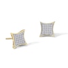 Thumbnail Image 1 of 1/8 CT. T.W. Concave Square Composite Diamond Stud Earrings in 10K Gold