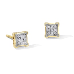 1/20 CT. T.W. Square Composite Diamond V-Prong Stud Earrings in 10K Gold