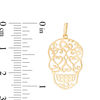 Thumbnail Image 2 of Filigree Sugar Skull Necklace Charm in 10K Gold