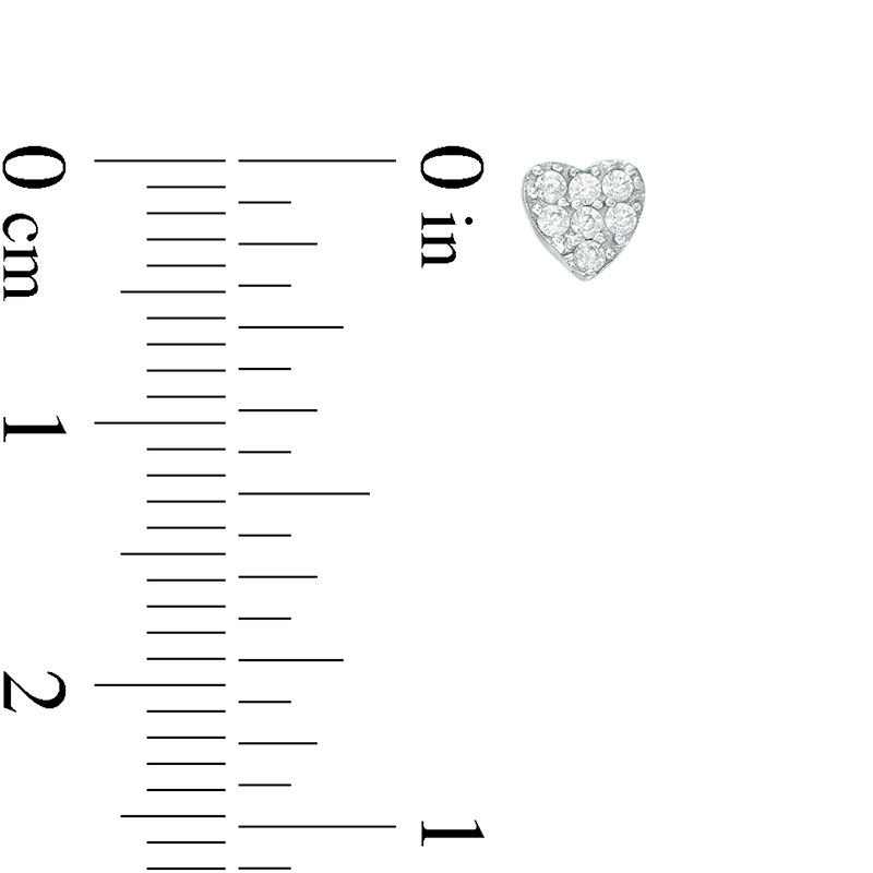 Main Image 4 of 4mm Cubic Zirconia Solitaire with Star and Heart Cluster Stud Earrings Set in Sterling Silver