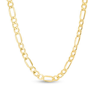 10K Hollow Gold Beveled Figaro Chain - 18