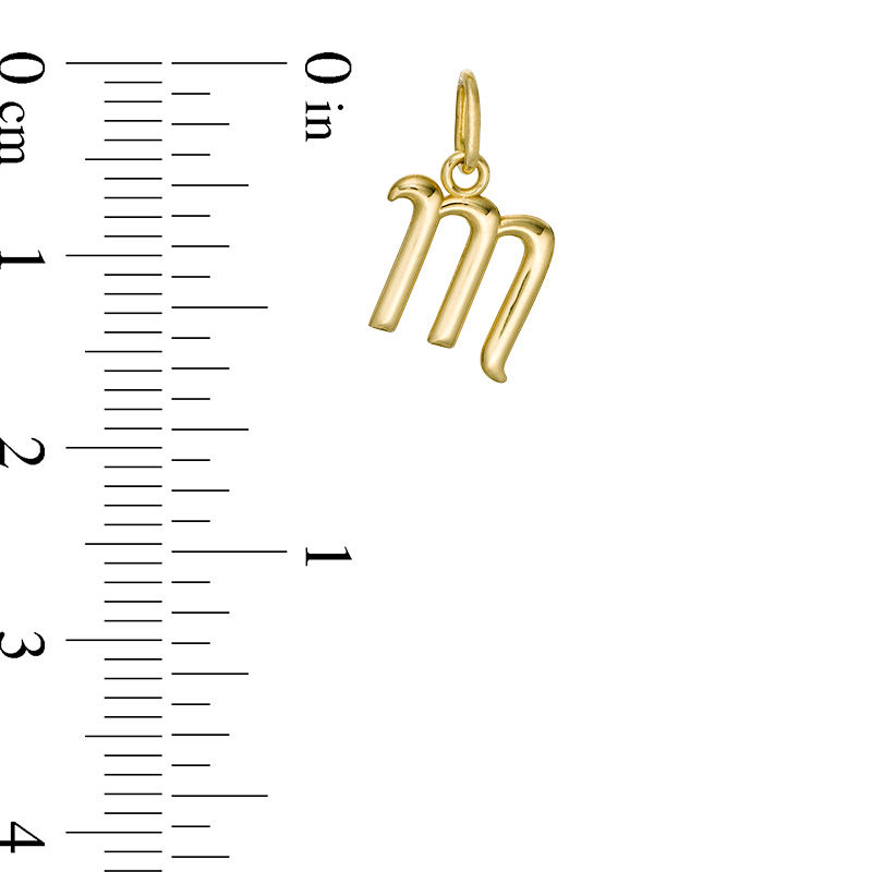 Main Image 2 of Lowercase Cursive &quot;m&quot; Necklace Charm in 10K Gold