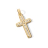 Thumbnail Image 1 of Cubic Zirconia Petite Crucifix Necklace Charm in 10K Hollow Gold