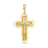 Thumbnail Image 1 of Cubic Zirconia Ornate Crucifix Necklace Charm in 10K Gold