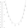 Thumbnail Image 1 of Oval Cubic Zirconia Dangle Station Necklace in Sterling Silver