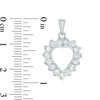 Thumbnail Image 1 of Cubic Zirconia Shadow Heart Necklace Charm in Sterling Silver