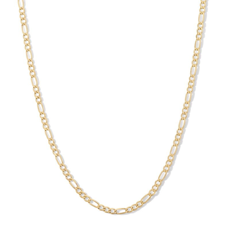 Main Image 1 of 080 Gauge Diamond-Cut Figaro Chain Necklace 14K Hollow Gold - 22&quot;