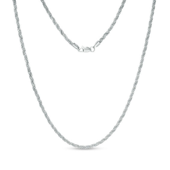 3.9mm Popcorn Chain Necklace in Sterling Silver - 18"