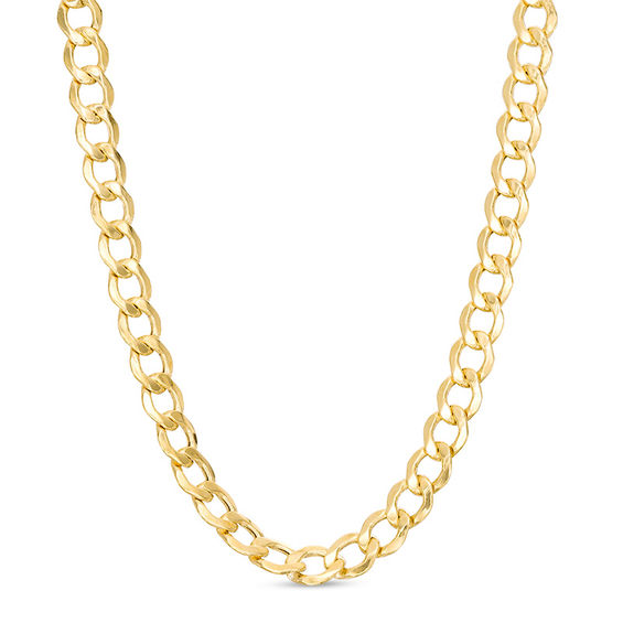 Gauge Bevelled Curb Chain Necklace in 10K Gold