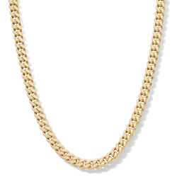 10K Semi-Solid Gold Cuban Curb Chain Made in Italy - 22&quot;