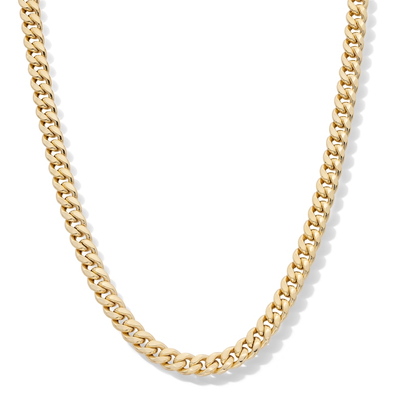 Main Image 1 of 10K Semi-Solid Gold Cuban Curb Chain Made in Italy - 22&quot;