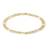 Thumbnail Image 1 of 120 Gauge Bevelled Figaro Chain Bracelet in 10K Hollow Gold - 7.5&quot;