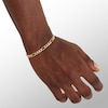 Thumbnail Image 4 of 120 Gauge Bevelled Figaro Chain Bracelet in 10K Hollow Gold - 7.5&quot;