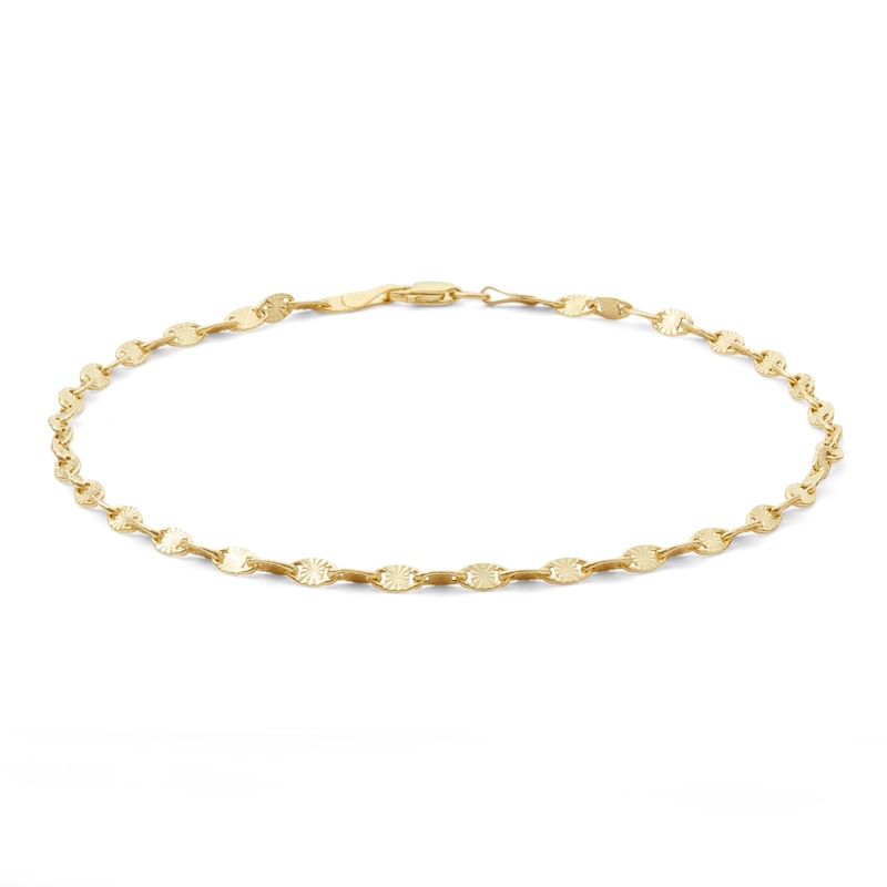 060 Gauge Valentino Chain Anklet in 10K Hollow Gold - 10