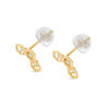 Thumbnail Image 2 of Cubic Zirconia Trio Open Hexagon Frame Stud Earrings in 10K Gold