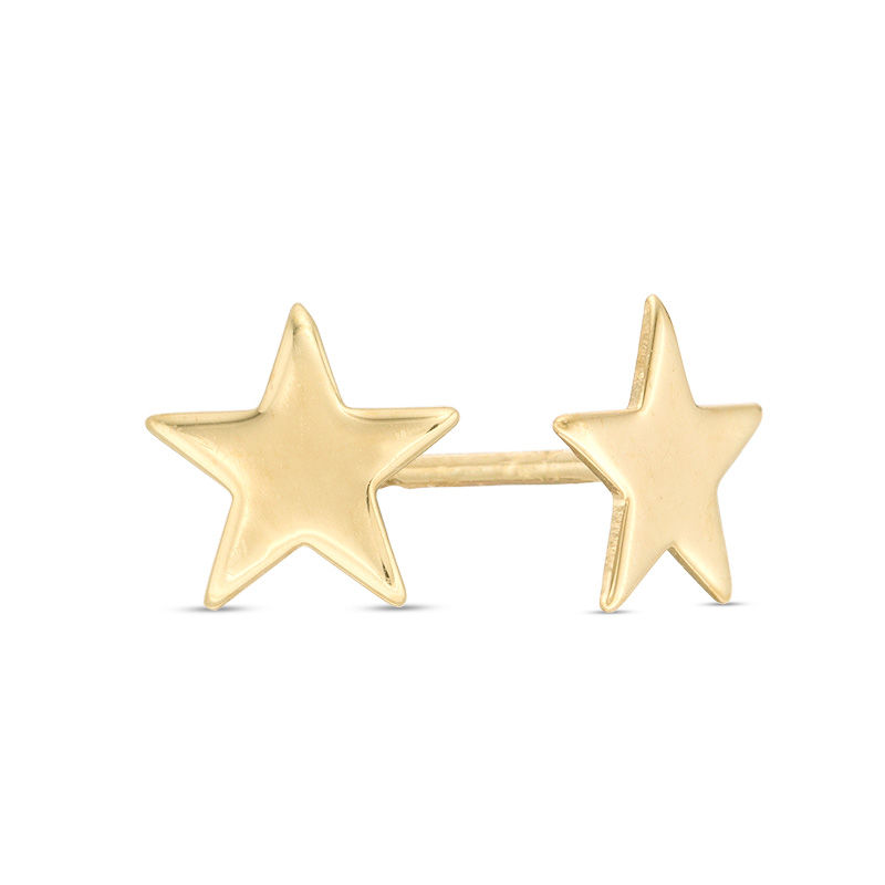 Children's Diamond-cut Star Stud Earrings 14K Yellow Gold