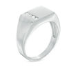 Thumbnail Image 1 of Cubic Zirconia Square Signet Ring in Sterling Silver - Size 10