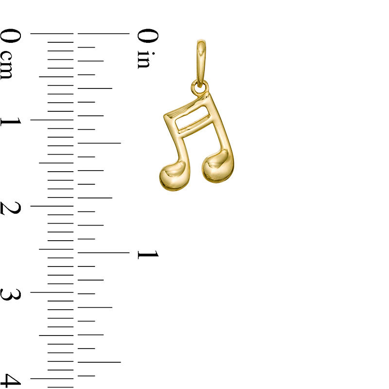 Tilted Music Note Necklace Charm in 10K Gold
