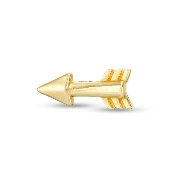 019 Gauge Arrow Cartilage Barbell in 14K Gold