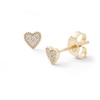 Thumbnail Image 1 of 10K Solid Gold Diamond Accent Vintage-Style Heart Studs