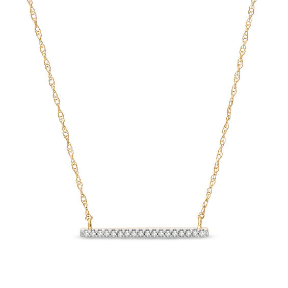 1/20 CT. T.W. Diamond Bar Necklace in 10K Gold