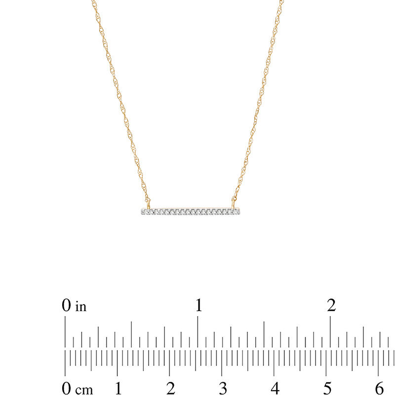 1/20 CT. T.W. Diamond Bar Necklace in 10K Gold