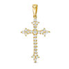 Thumbnail Image 0 of Cubic Zirconia Gothic-Style Cross Necklace Charm in 10K Solid Gold