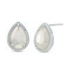 Thumbnail Image 0 of Pear-Shaped Mother-of-Pearl Bead Frame Stud Earrings in Sterling Silver