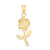 solid gold rose necklace