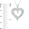 Thumbnail Image 1 of Diamond Accent Beaded Swirl Heart Pendant in Sterling Silver