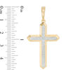 Thumbnail Image 1 of 1/6 CT. T.W. Composite Diamond Gothic-Style Cross Necklace Charm in 10K Gold