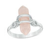 Thumbnail Image 0 of Hexagon Rose Quartz Prism Ring in Sterling Silver - Size 7