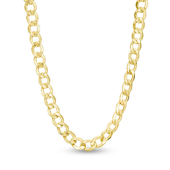 Gauge Bevelled Curb Chain Necklace in 10K Gold